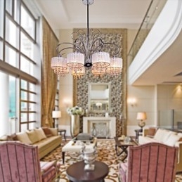 Candelabru contemporan modern din metal cromat din cristal