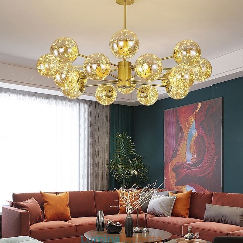 Lampă de suspendare Magic Bean Lampă de suspendare Gypsophila cu bilă de sticlă în stil nordic