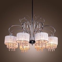 Candelabru contemporan modern din metal cromat din cristal