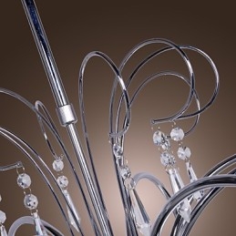Candelabru contemporan modern din metal cromat din cristal