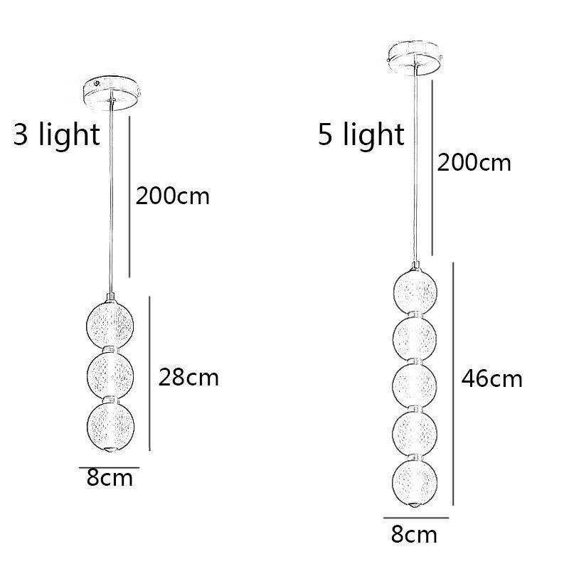 Lampă suspendată Iluminat decorativ cu margele acrilice