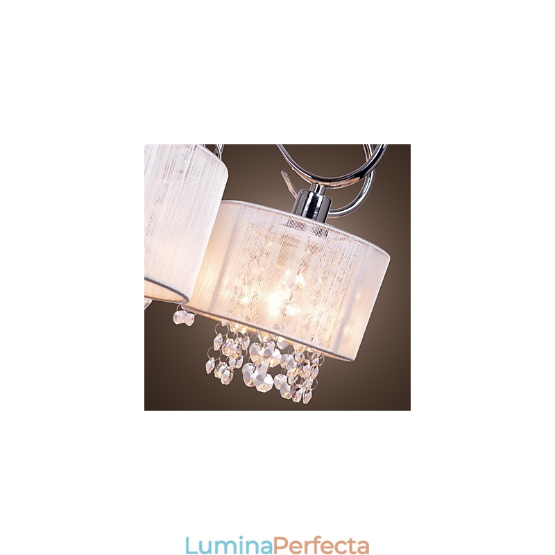Candelabru contemporan modern din metal cromat din cristal