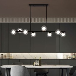 Candelabru Glob de sticlă Tip orizontal Lampă suspendată
