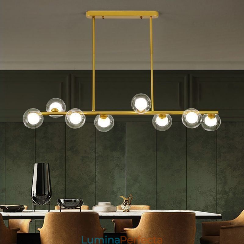 Candelabru Glob de sticlă Tip orizontal Lampă suspendată