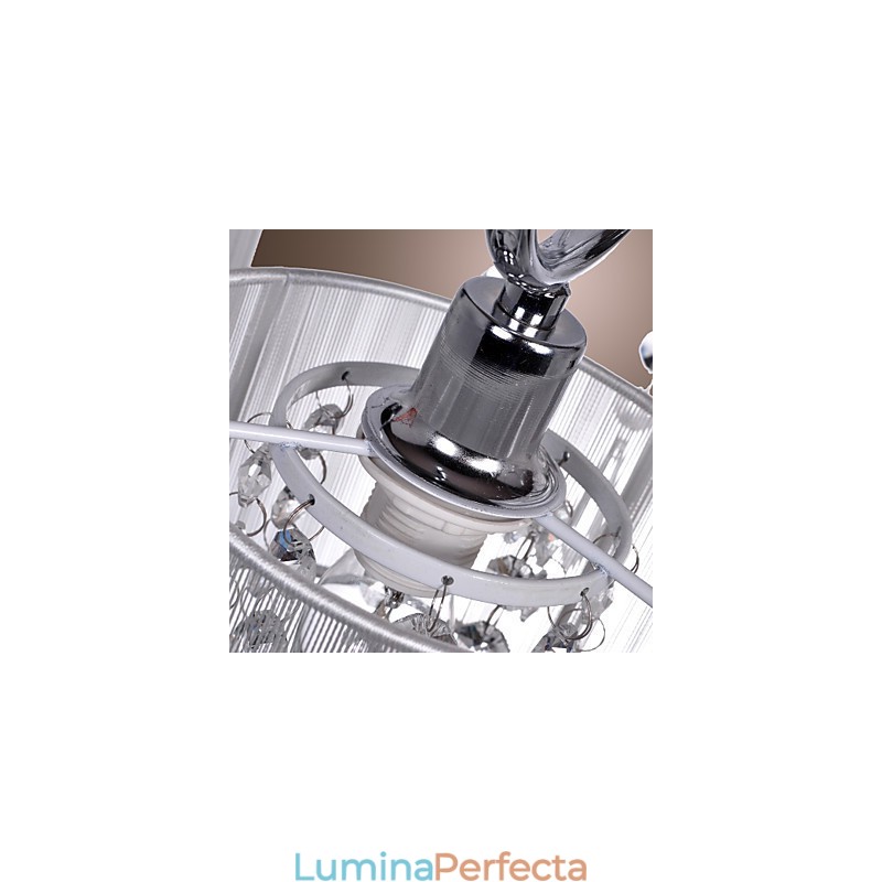 Candelabru contemporan modern din metal cromat din cristal