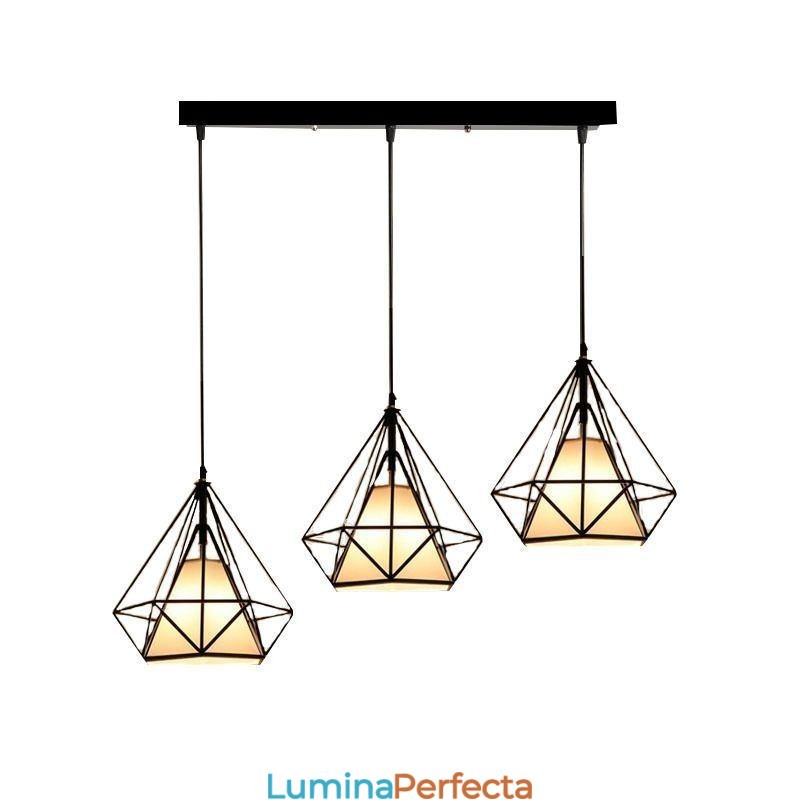 Lumină suspendată în formă de diamant Corp de iluminat decorativ modern minimalist