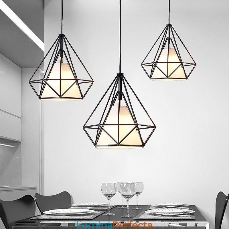 Lumină suspendată în formă de diamant Corp de iluminat decorativ modern minimalist