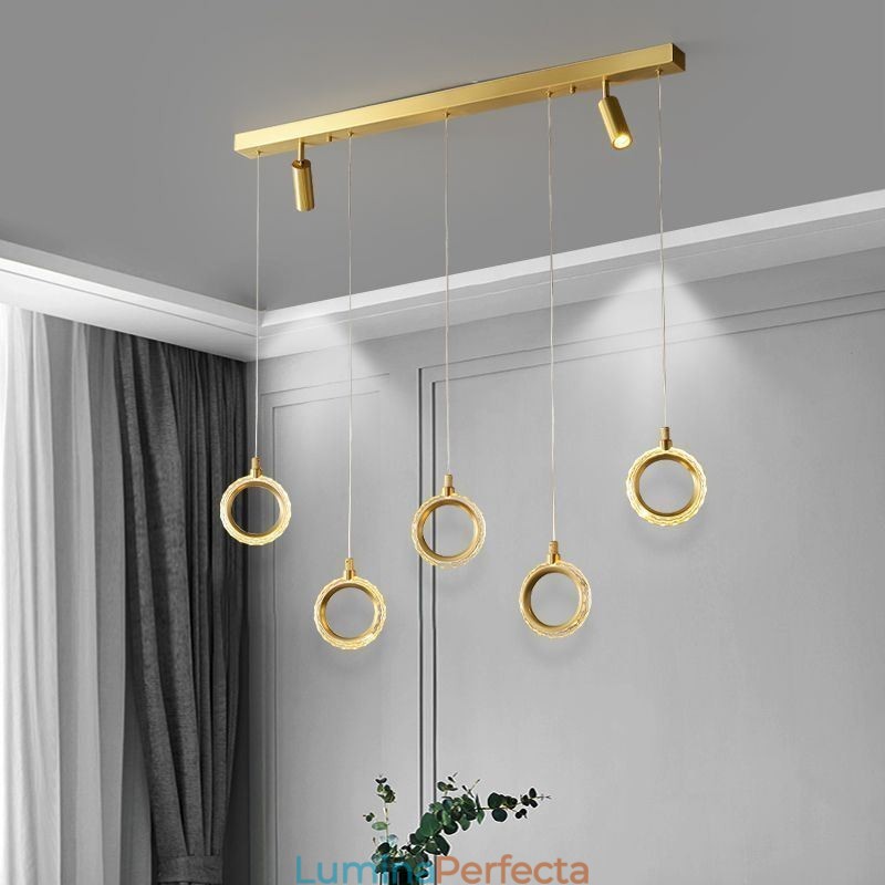 Lampă suspendată Corp de iluminat inel acrilic cu reflector