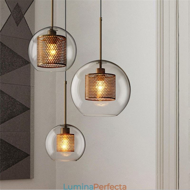 Plafoniera minimalistă cu grup de sticlă cu 3 lumini