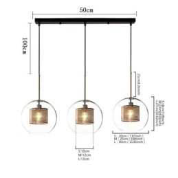 Plafoniera minimalistă cu grup de sticlă cu 3 lumini