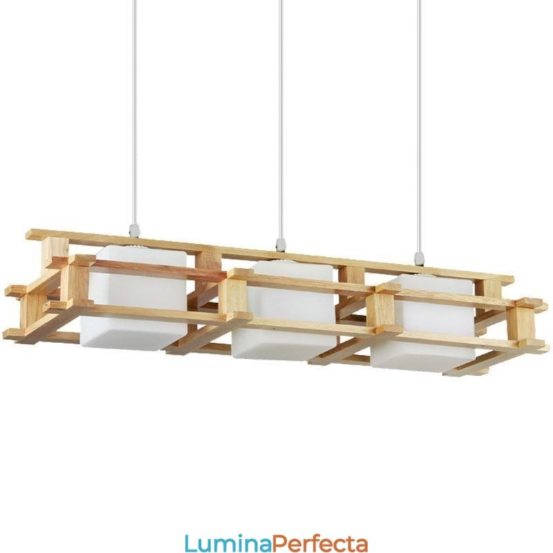 Plafoniera decorativă din lemn de stejar cu 3 lumini Creative