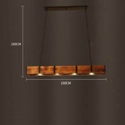 Plafoniera în stil industrial dreptunghiular din lemn Insulă