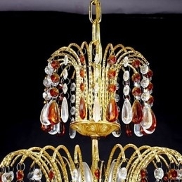 Candelabru din metal cu pictură clasică tradițională din cristal