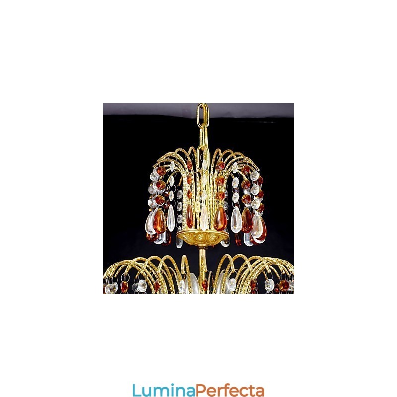 Candelabru din metal cu pictură clasică tradițională din cristal