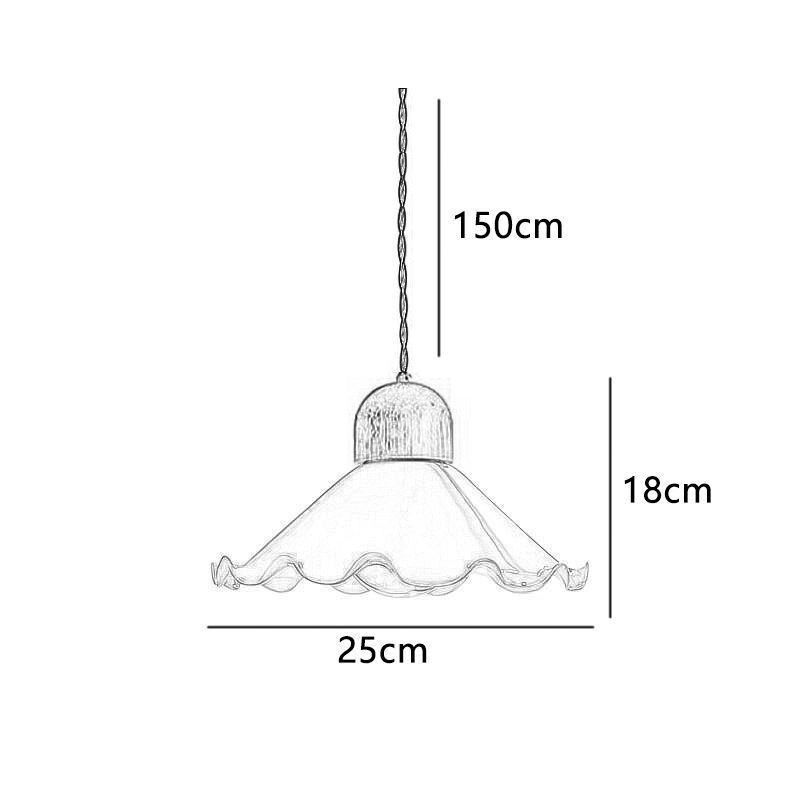 Lampă suspendată modernă din sticlă din dantelă Lampă suspendată cu un singur cap