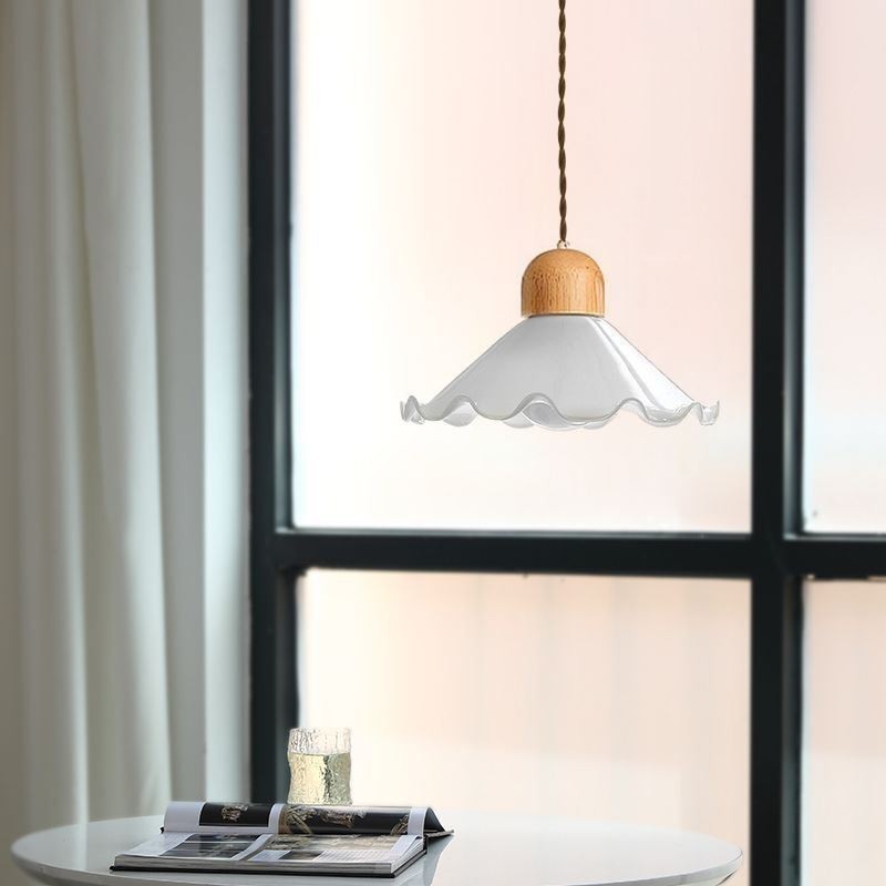 Lampă suspendată modernă din sticlă din dantelă Lampă suspendată cu un singur cap