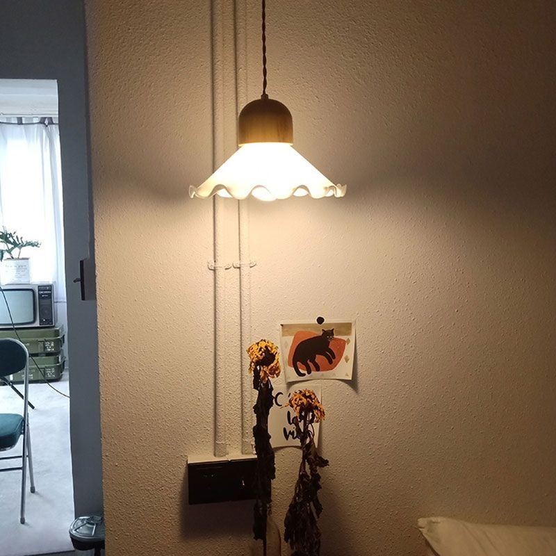 Lampă suspendată modernă din sticlă din dantelă Lampă suspendată cu un singur cap