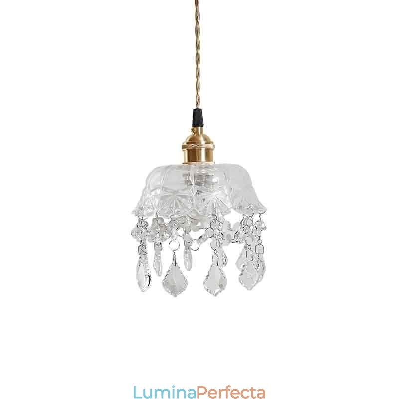 Lampă elegantă din sticlă suspendată cu un singur cap