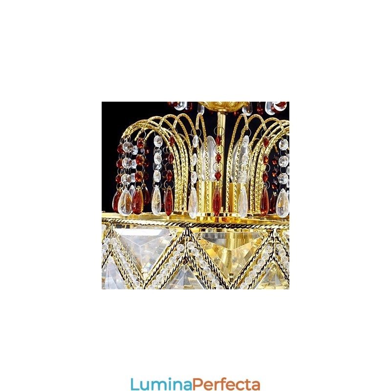 Candelabru din metal cu pictură clasică tradițională din cristal