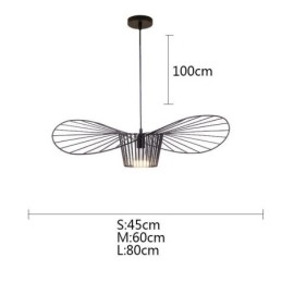 Lampă suspendată din fier Lampă cu pălărie de paie 1 lumină