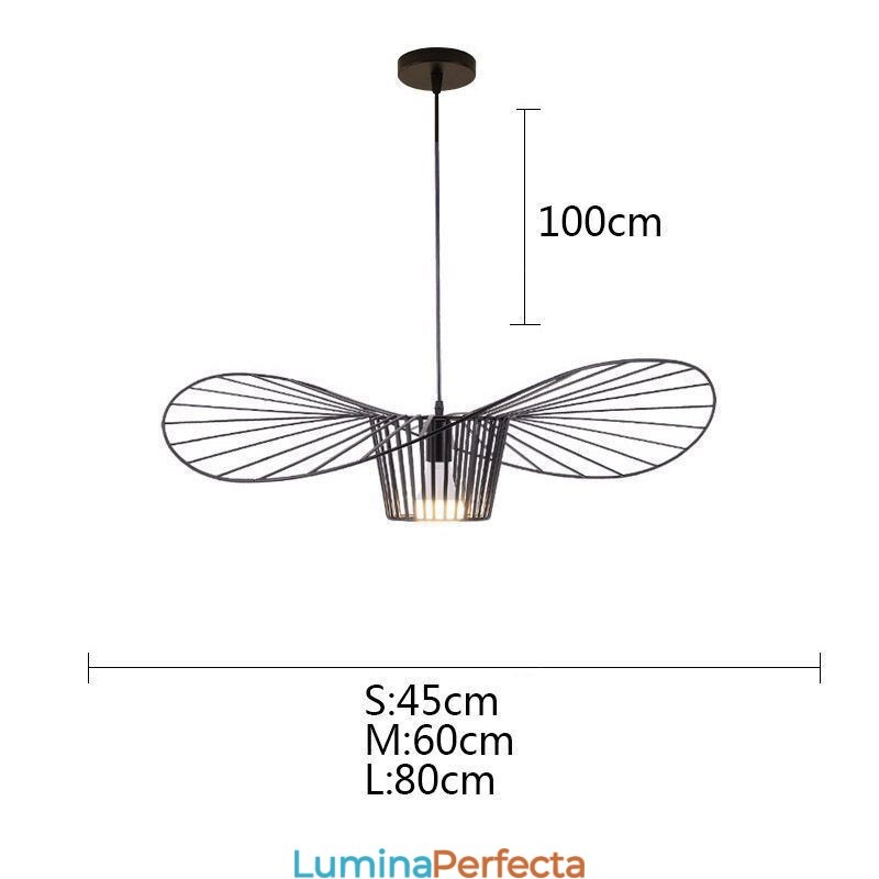 Lampă suspendată din fier Lampă cu pălărie de paie 1 lumină