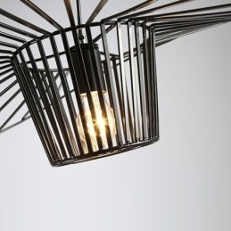 Lampă suspendată din fier Lampă cu pălărie de paie 1 lumină
