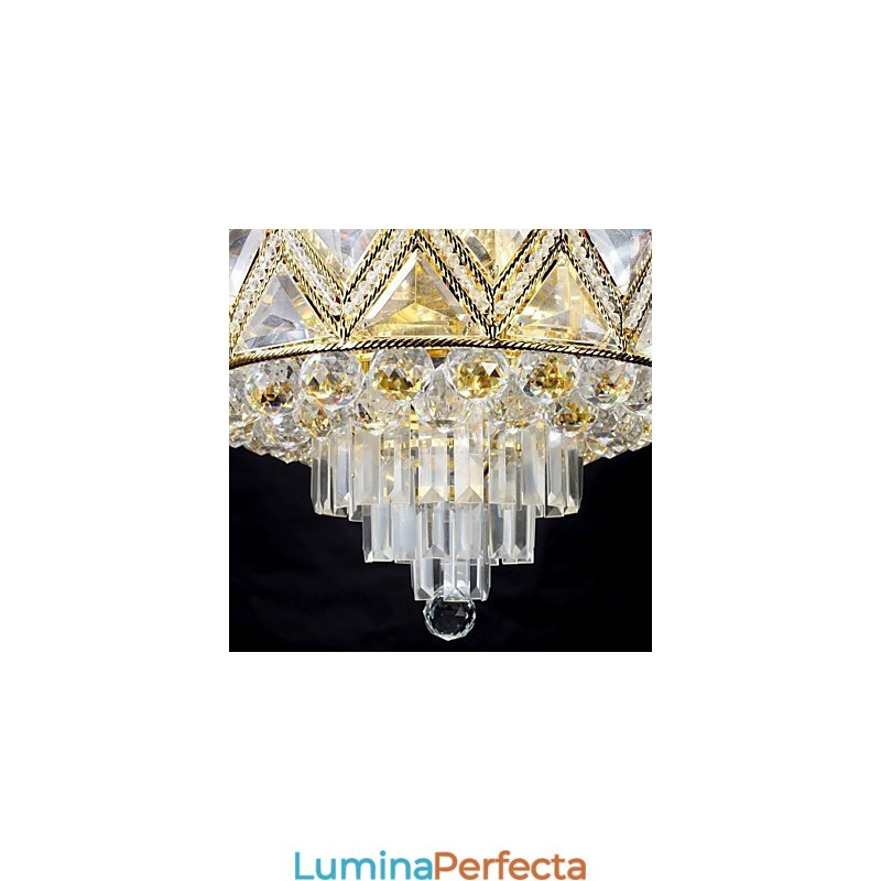 Candelabru din metal cu pictură clasică tradițională din cristal