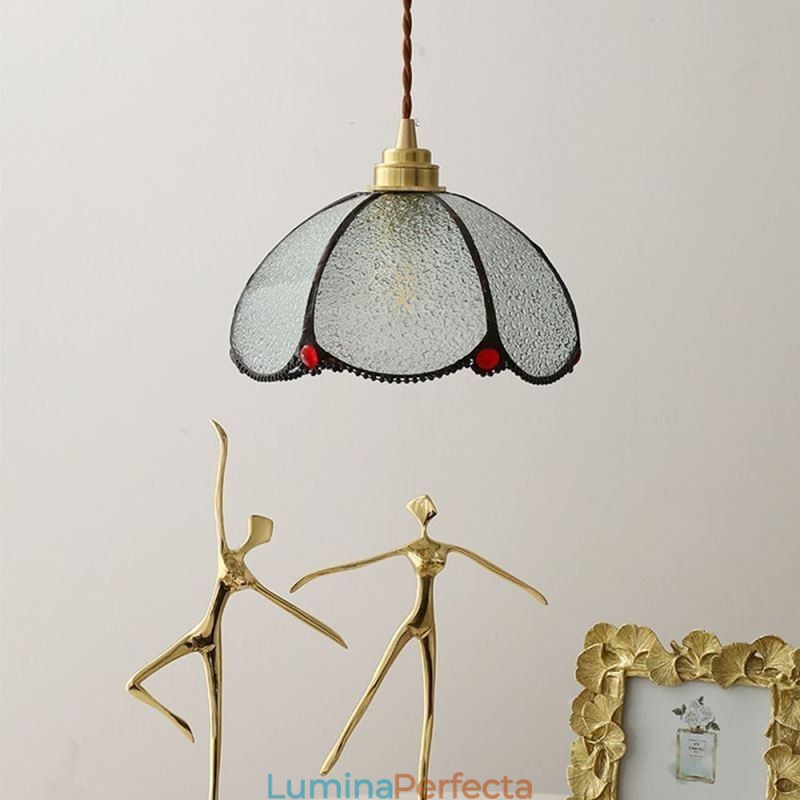 Lampă suspendată din sticlă minimalistă, cu un singur cap