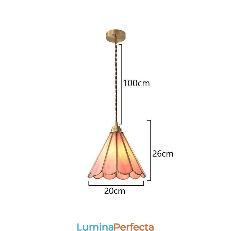 Lampă suspendată din sticlă în stil japonez Corp de iluminat retro petale