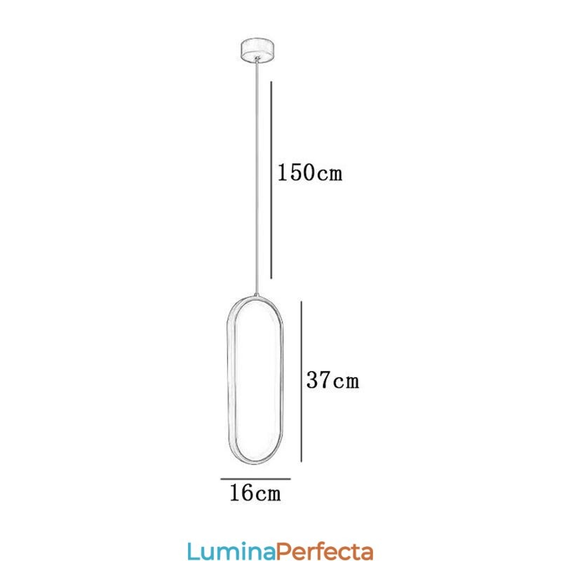 Lampă suspendată ovală Corp de iluminat decorativ din acril