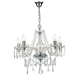 Candelabru tradițional din metal cromat din cristal