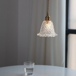 Lumină suspendată din sticlă cu flori modernă Corp de iluminat decorativ cu 1 lumină
