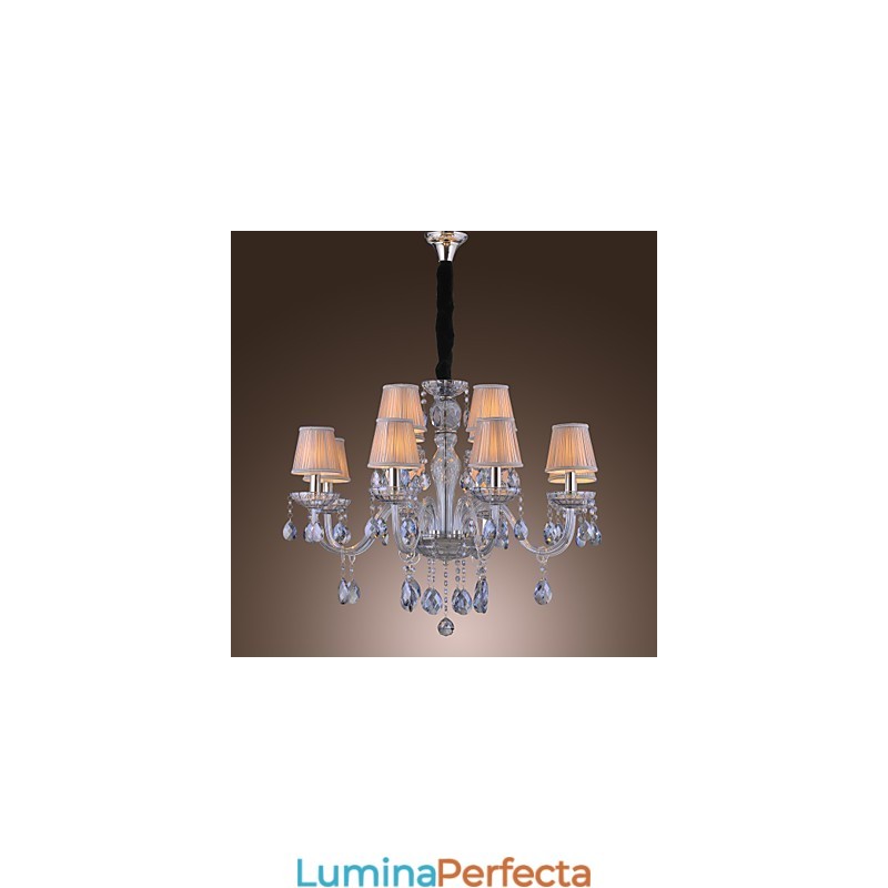 Candelabru tradițional din sticlă galvanizată cu cristal