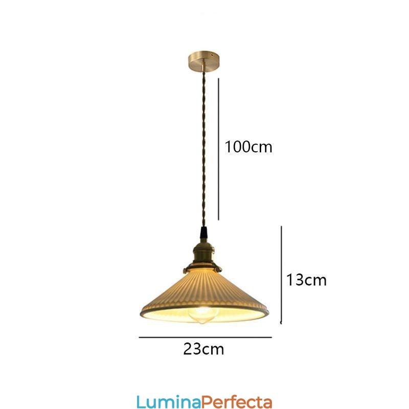 Lampă suspendată din ceramică în stil japonez Lampă suspendată retro plisată