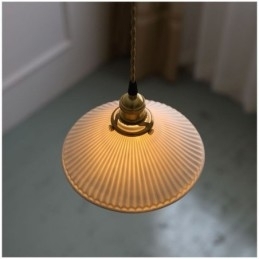 Lampă suspendată din ceramică în stil japonez Lampă suspendată retro plisată