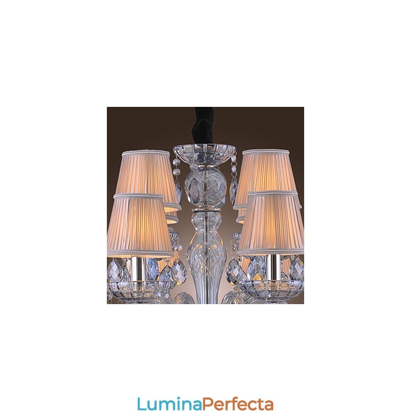 Candelabru tradițional din sticlă galvanizată cu cristal