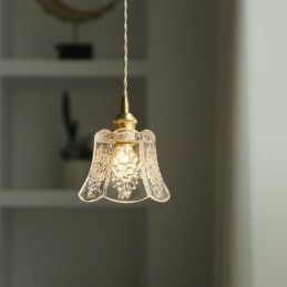 Lampă suspendată cu flori Corp de iluminat decorativ din sticlă minimalist