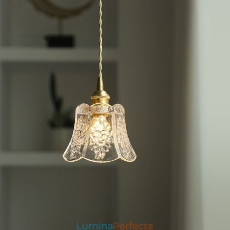 Lampă suspendată cu flori Corp de iluminat decorativ din sticlă minimalist Lampă suspendată cu flori Corp de iluminat decorativ din sticlă minimalist