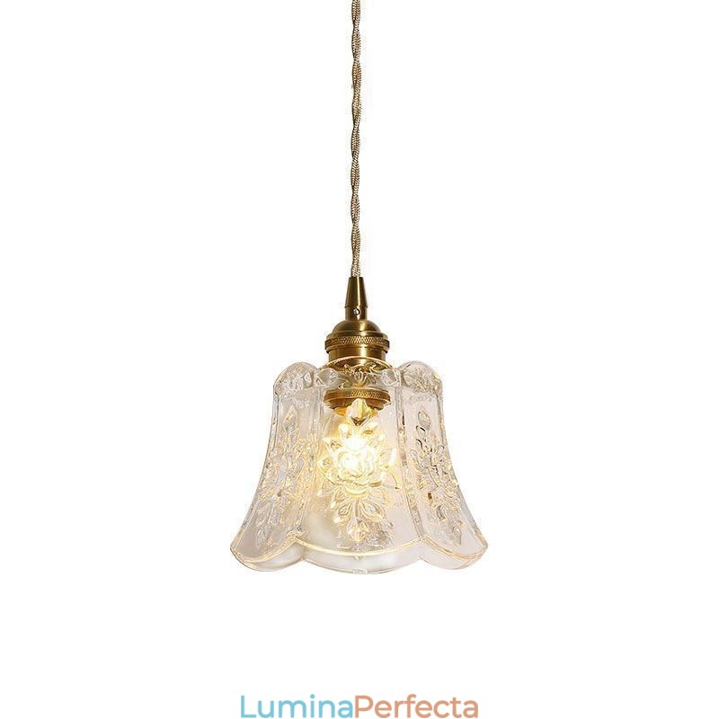 Lampă suspendată cu flori Corp de iluminat decorativ din sticlă minimalist