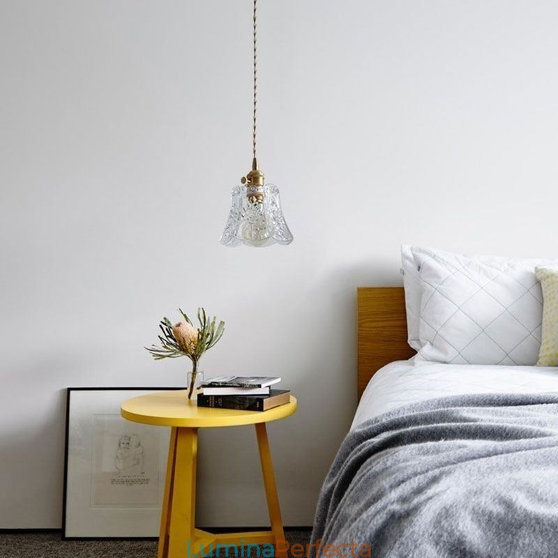 Lampă suspendată cu flori Corp de iluminat decorativ din sticlă minimalist