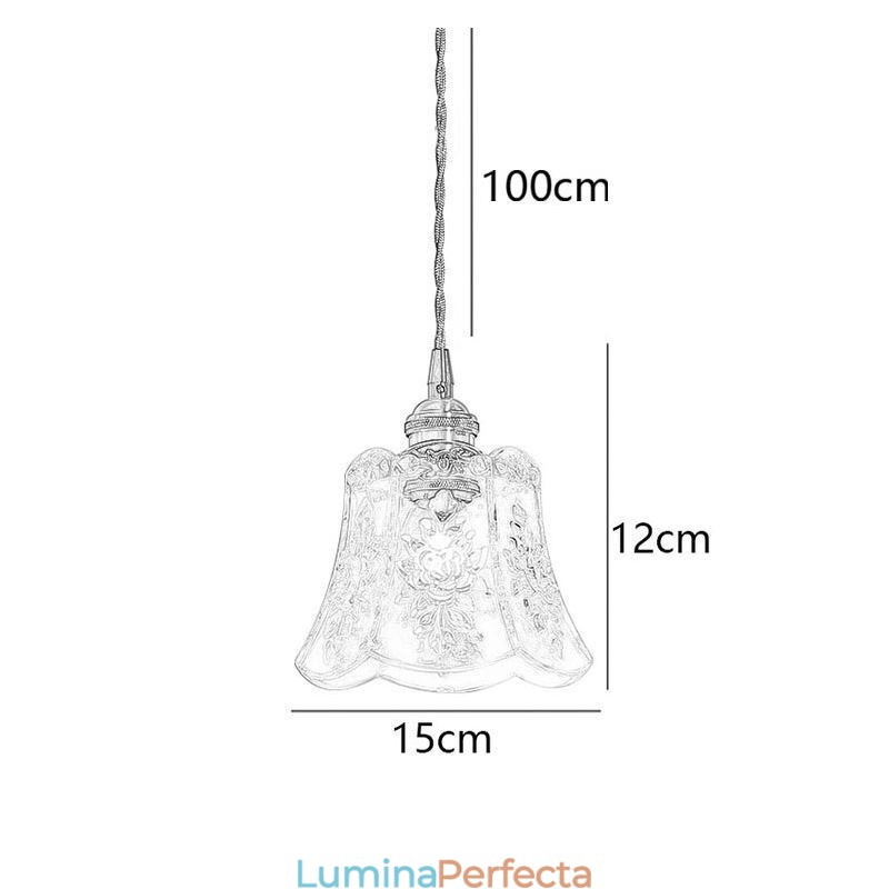 Lampă suspendată cu flori Corp de iluminat decorativ din sticlă minimalist