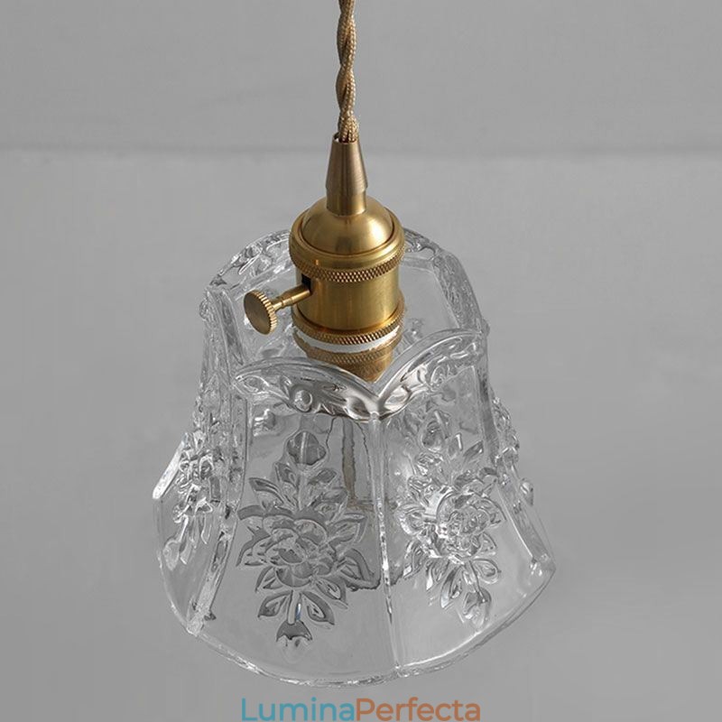 Lampă suspendată cu flori Corp de iluminat decorativ din sticlă minimalist
