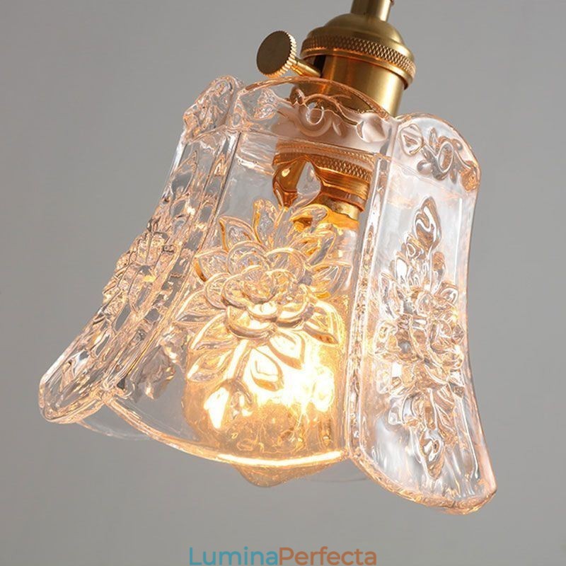 Lampă suspendată cu flori Corp de iluminat decorativ din sticlă minimalist