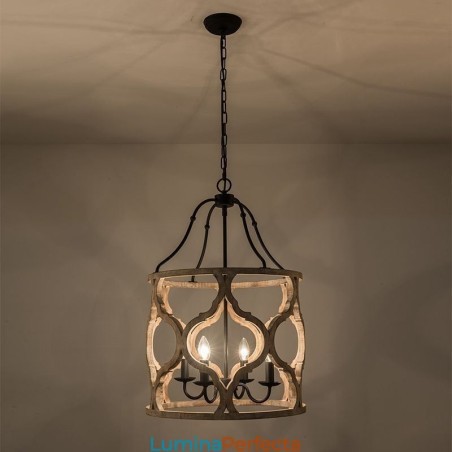 Lampă suspendată lanternă în stil vintage cu 4 lumini Lampă suspendată lanternă în stil vintage cu 4 lumini