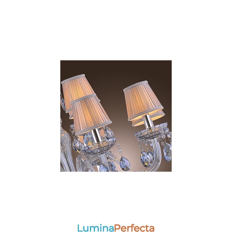 Candelabru tradițional din sticlă galvanizată cu cristal