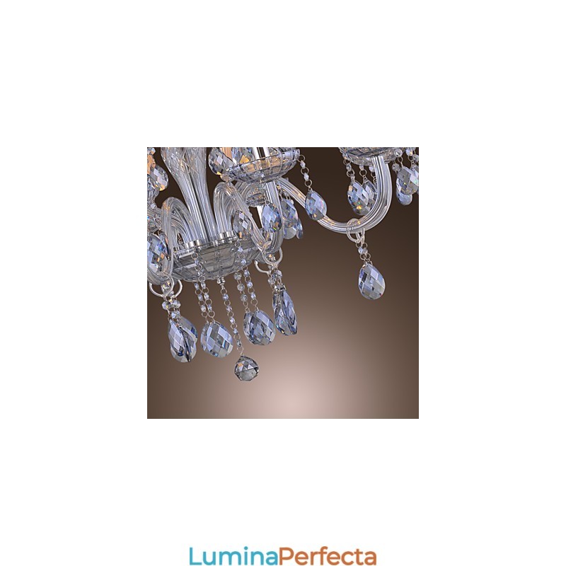 Candelabru tradițional din sticlă galvanizată cu cristal