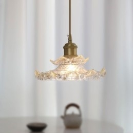 Lampă suspendată din sticlă în stil japonez Lampă suspendată din sticlă Lotus