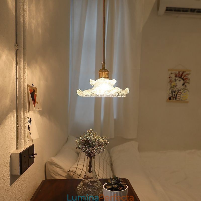 Lampă suspendată din sticlă în stil japonez Lampă suspendată din sticlă Lotus