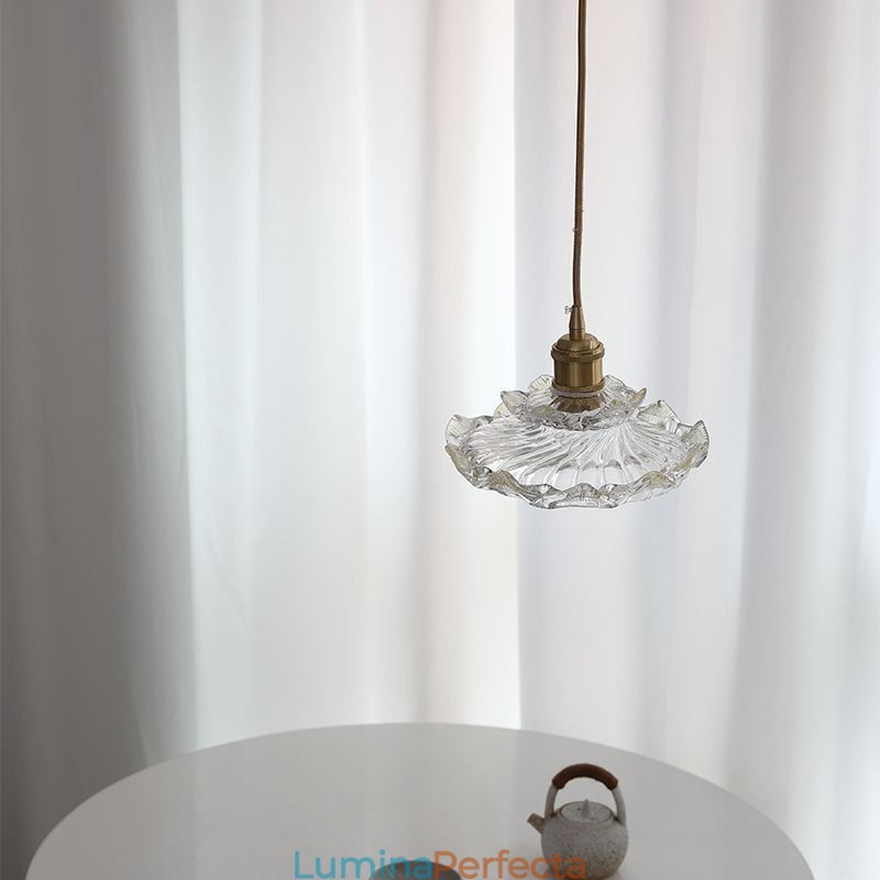 Lampă suspendată din sticlă în stil japonez Lampă suspendată din sticlă Lotus