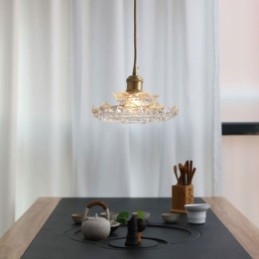 Lampă suspendată din sticlă în stil japonez Lampă suspendată din sticlă Lotus